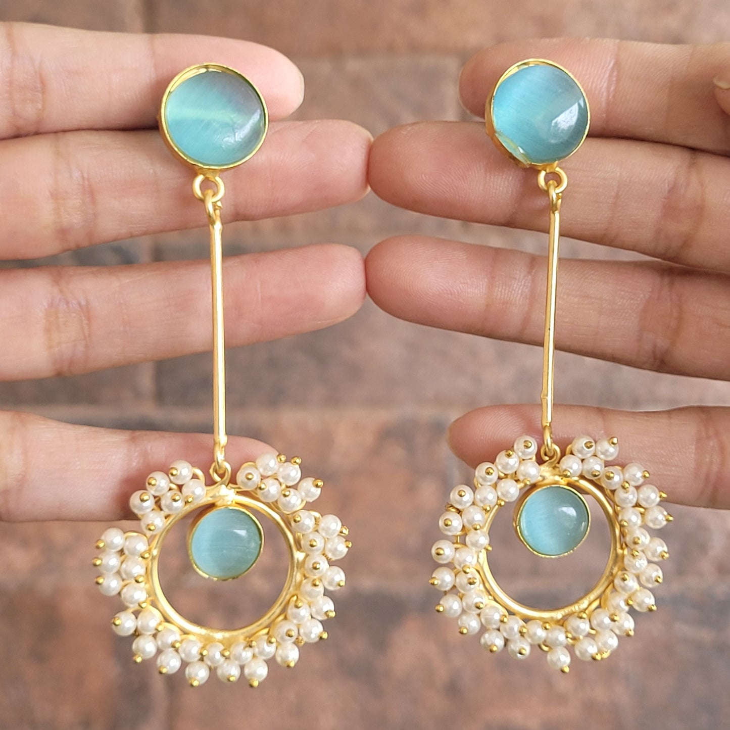 BLUE SEEMA DANGLERS