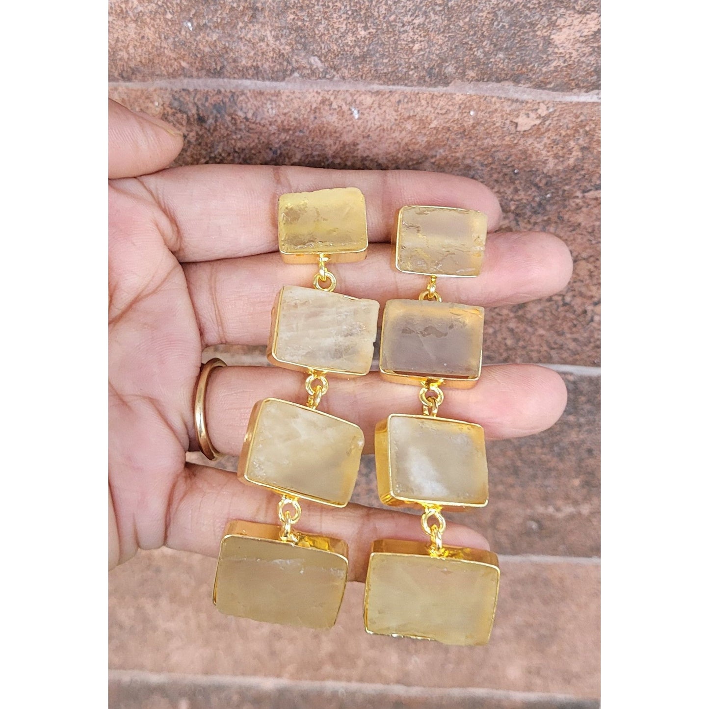 YELLOW KALIKA DANGLERS