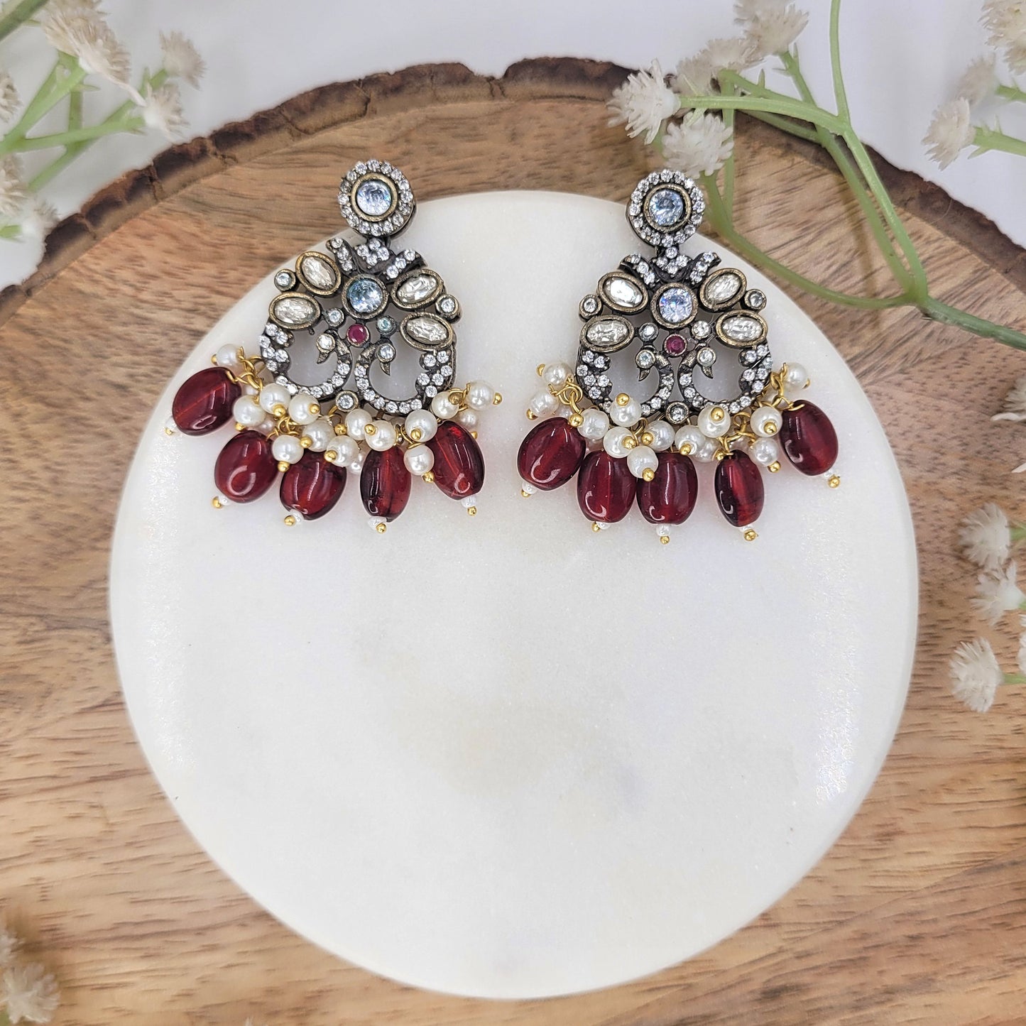 MAROON NAVITA NECKLACE SET