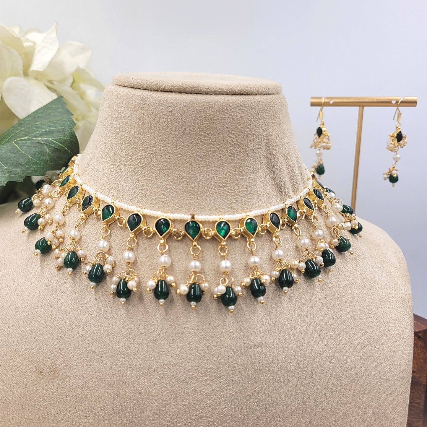GREEN KAVYA NECKLACE SET