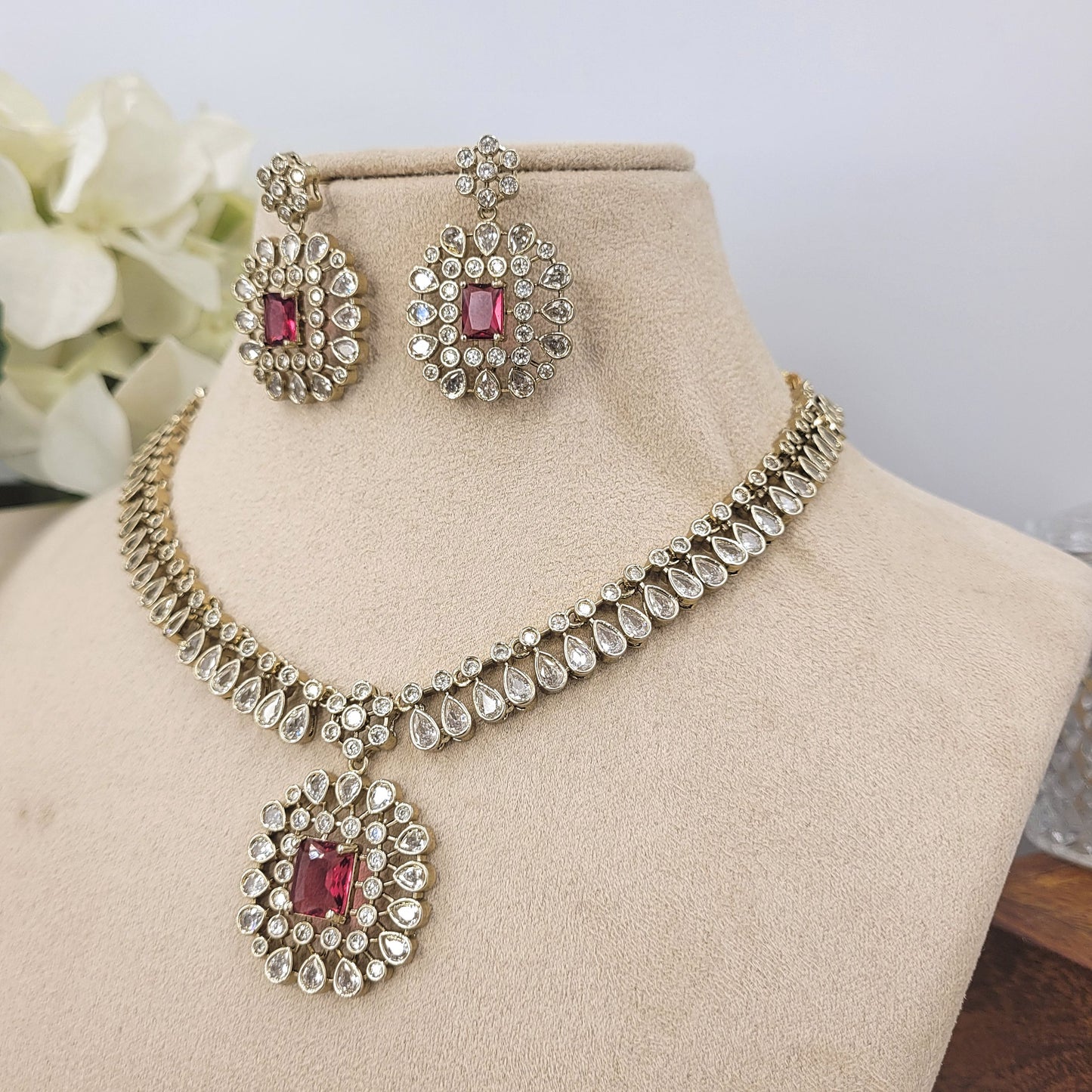 PINK TITHI NECKLACE SET