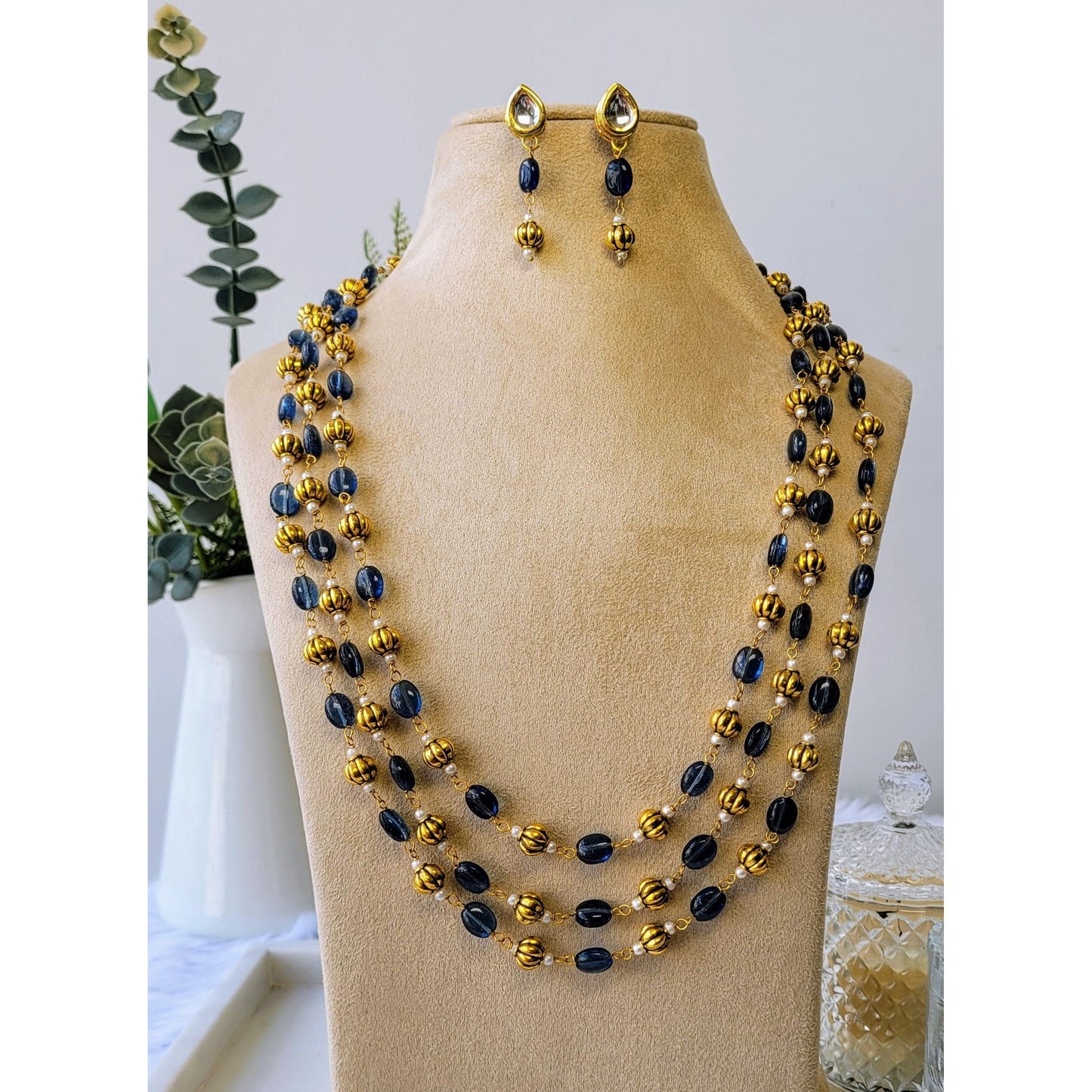 NAVY BLUE NEHA NECKLACE SET