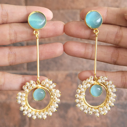 BLUE SEEMA DANGLERS