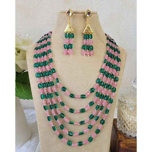 GREEN PINK ANAGHA NECKLACE