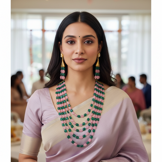 GREEN PINK ANAGHA NECKLACE