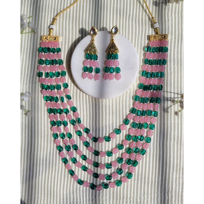 GREEN PINK ANAGHA NECKLACE