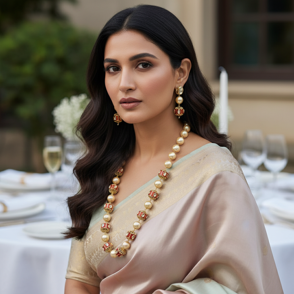 MAROON  RAAJINI NECKLACE