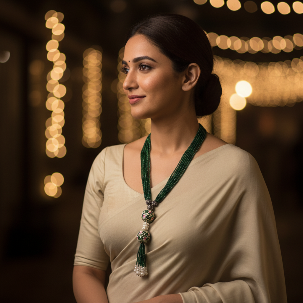 GREEN AMOLI NECKLACE SET