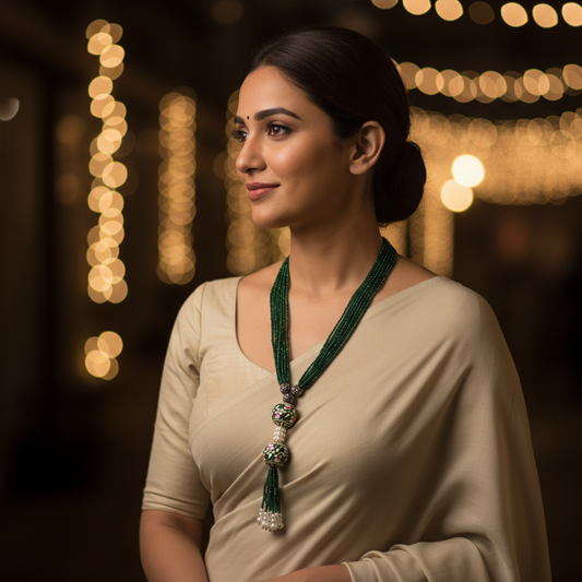 GREEN AMOLI NECKLACE SET