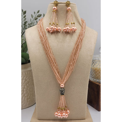 PEACH KIMONA NECKLACE SET