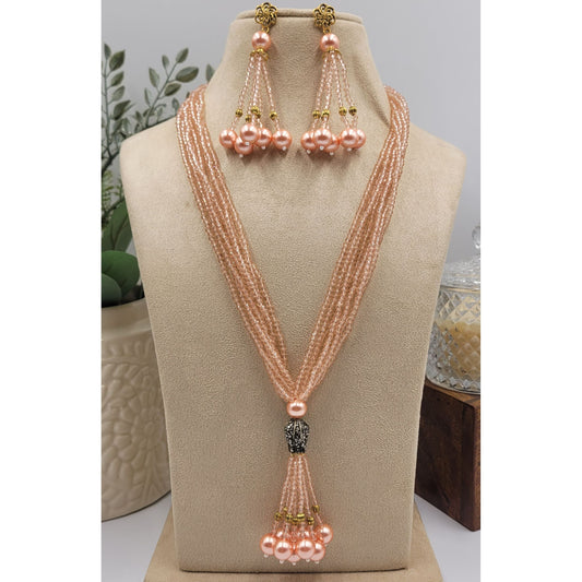 PEACH KIMONA NECKLACE SET