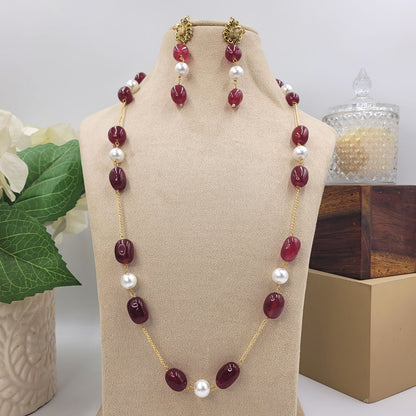MAROON SADHAVI NECKLACE SET