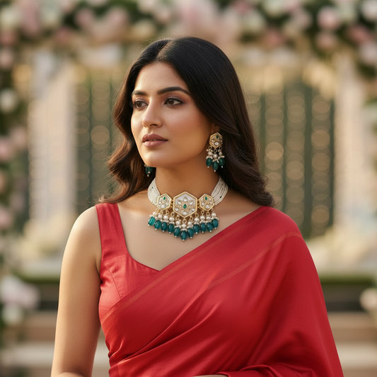 GREEN SUNEHRI NECKLACE