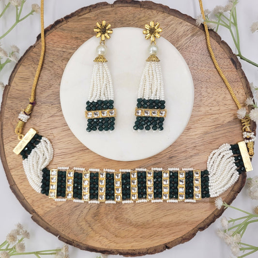 GREEN REKHA CHOKER SET