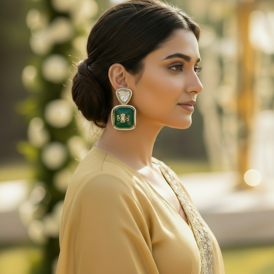 GREEN KAREENA DANGLERS