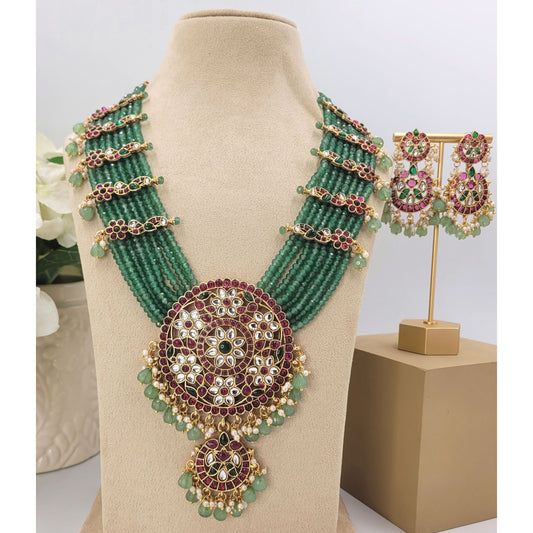GREEN ABHASA NECKLACE SET