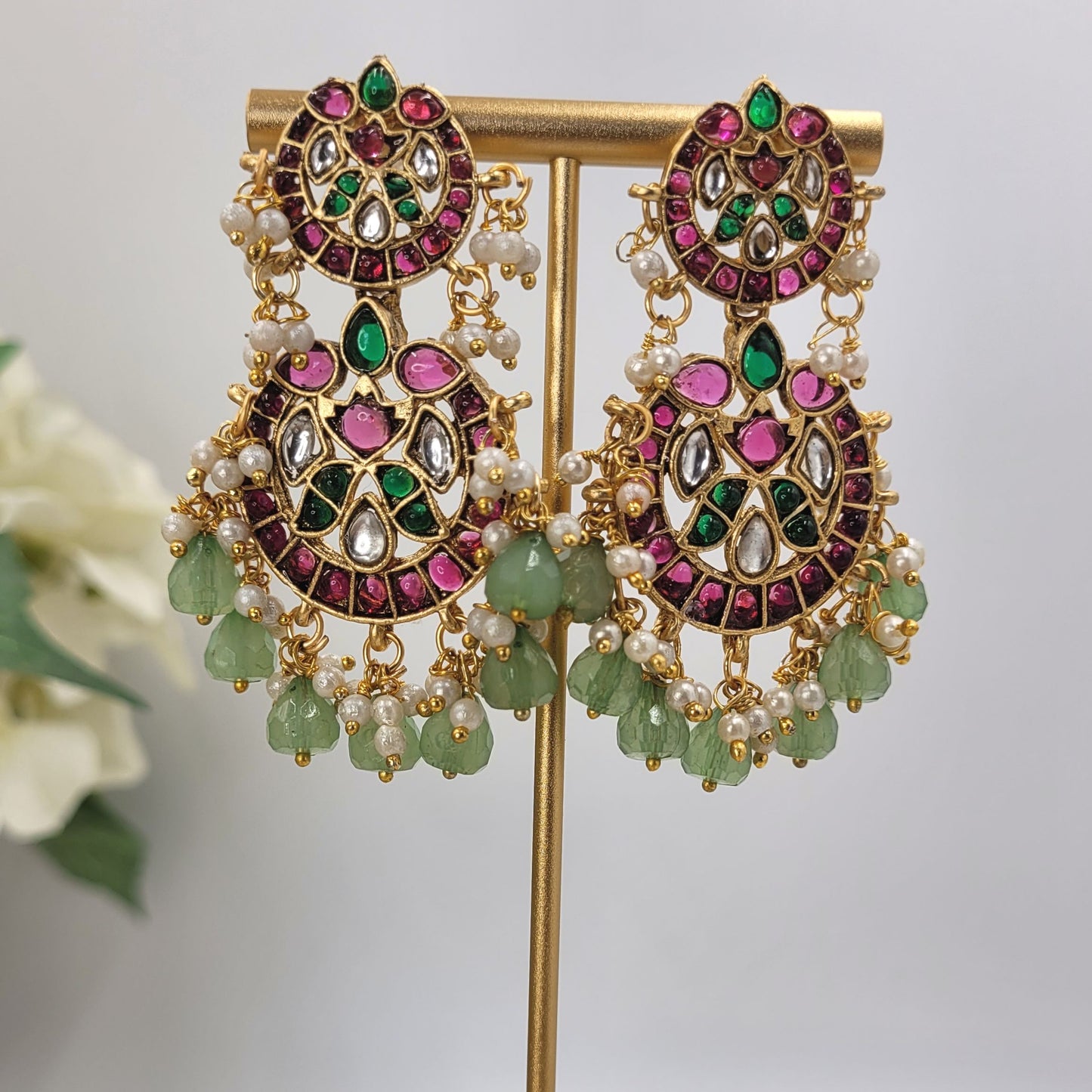GREEN ABHASA NECKLACE SET