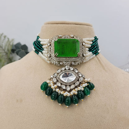 GREEN ZIYAA NECKLACE SET
