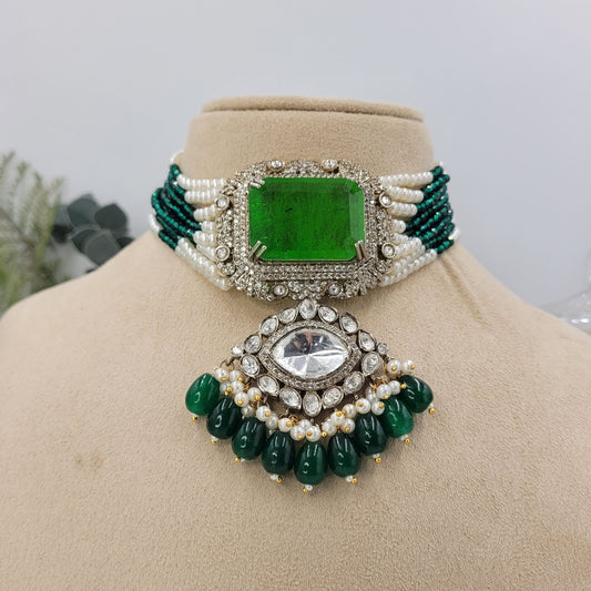 GREEN ZIYAA NECKLACE SET