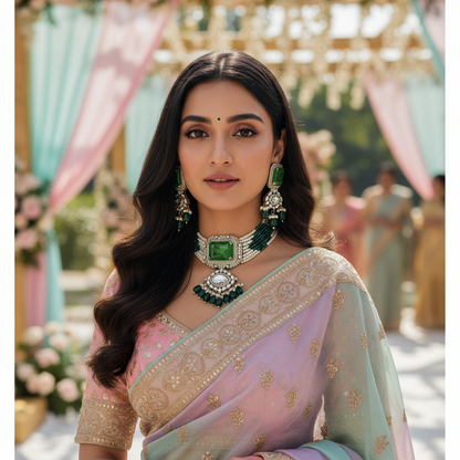 GREEN ZIYAA NECKLACE SET