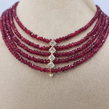 MAROON AKRITI NECKLACE SET