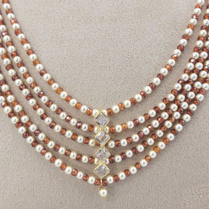 RUST ORANGE SIDHIKA NECKLACE SET
