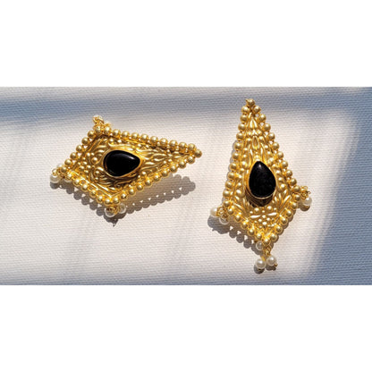 BLACK BARKHA DANGLERS