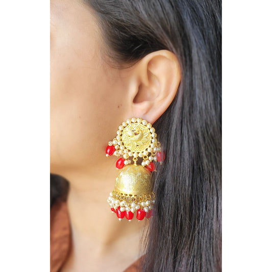 RED RAGINI JHUMKA