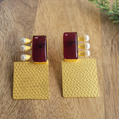 MAROON MUKTA DANGLERS