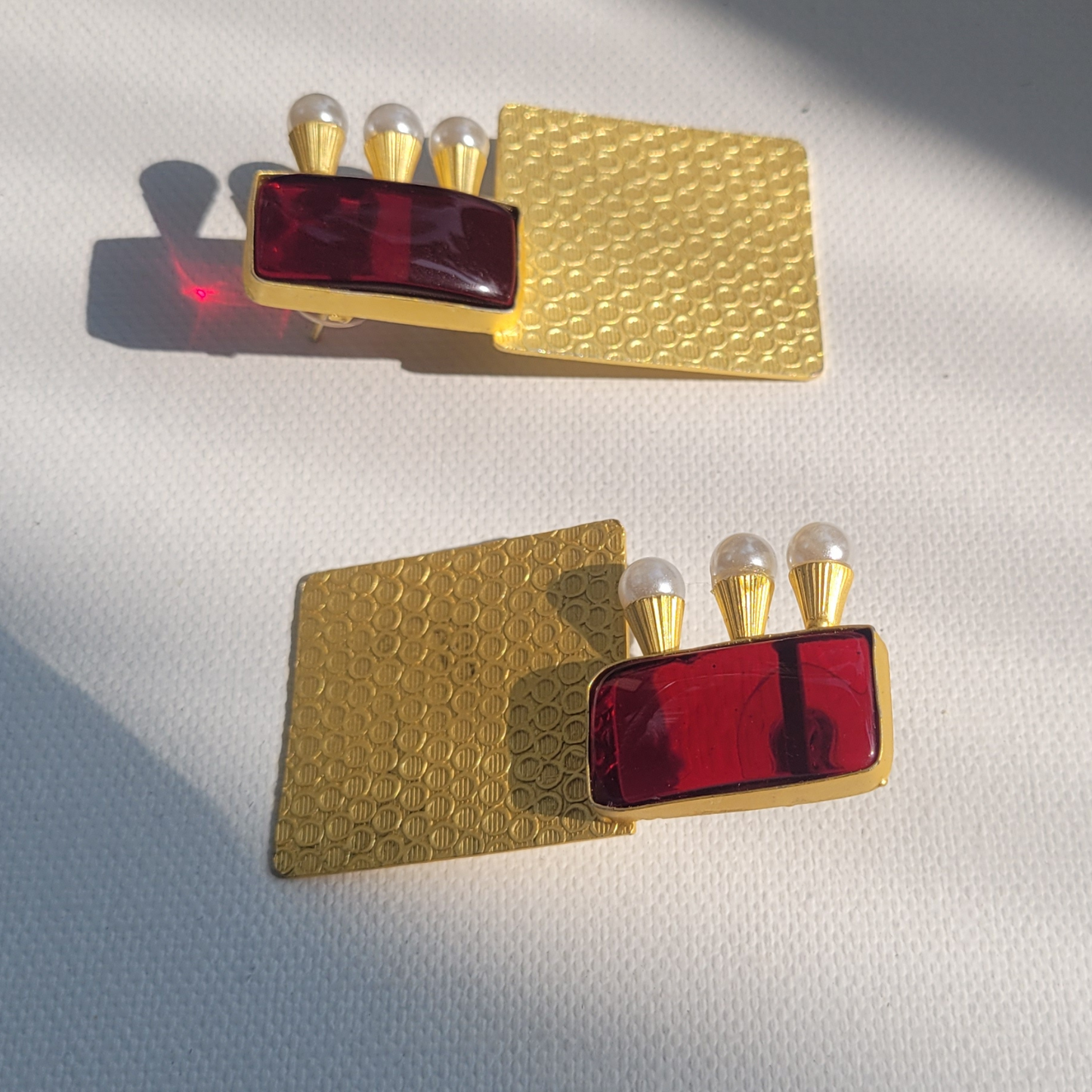 MAROON MUKTA DANGLERS