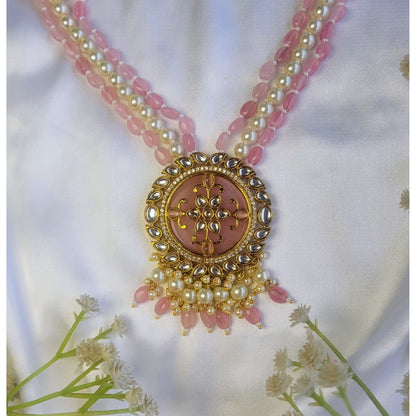 PINK SHARVARI NECKLACE SET