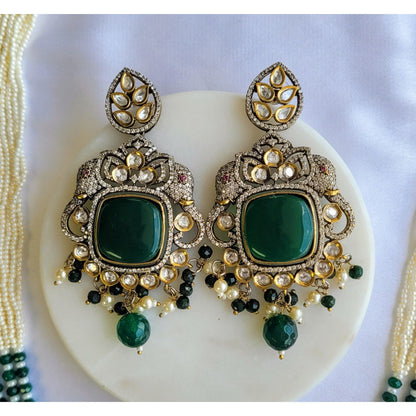 GREEN TANISHKA VICTORIAN NECKLACE SET