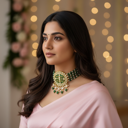 GREEN GITANJALI CHOKER SET
