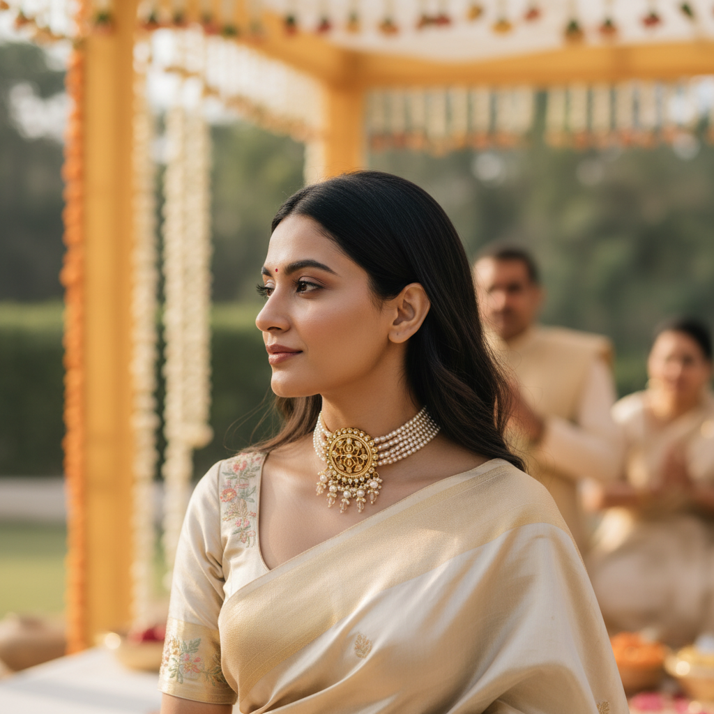 PEACH AHILYA CHOKER SET