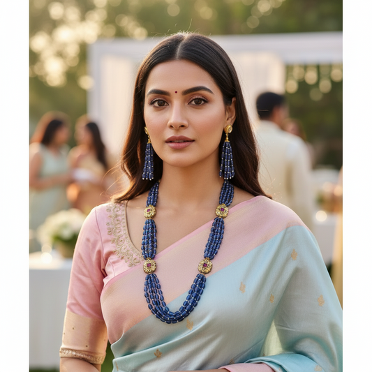 NAVY BLUE NIMA NECKLACE SET