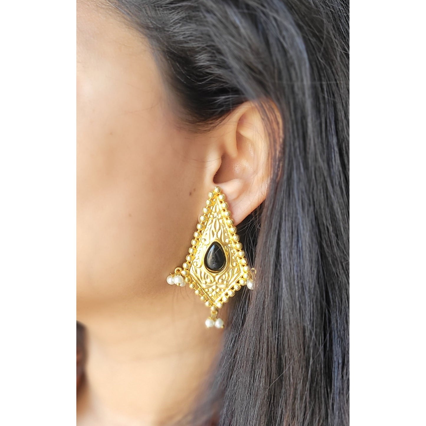 BLACK BARKHA DANGLERS