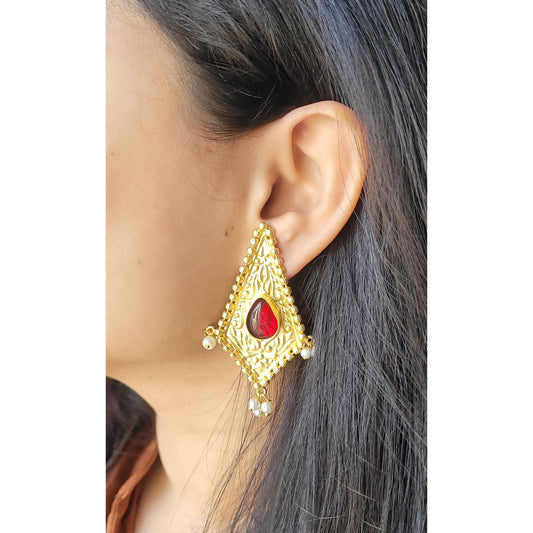 RED MADHAVI DANGLERS