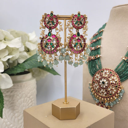 GREEN ABHASA NECKLACE SET