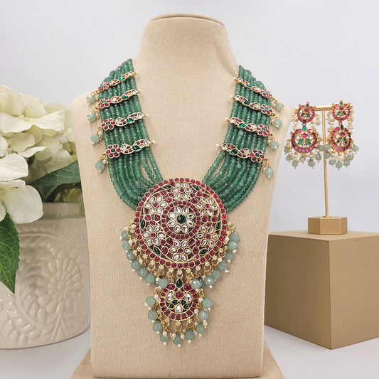 GREEN ABHASA NECKLACE SET